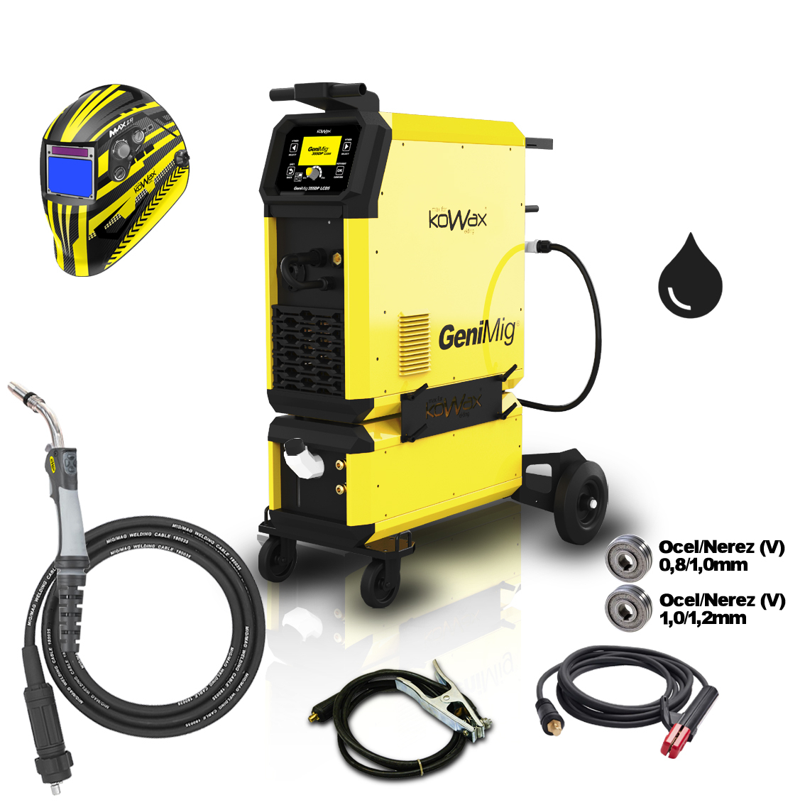 KOWAX GeniMig®355DP LCD5 + Vodné chladenie + Kukla + Horák