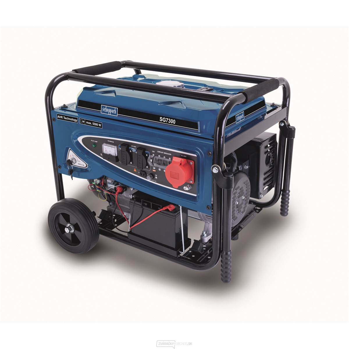 Scheppach SG 7300 Rámová elektrocentrála 5500 W s reguláciou AVR a elektroštartom