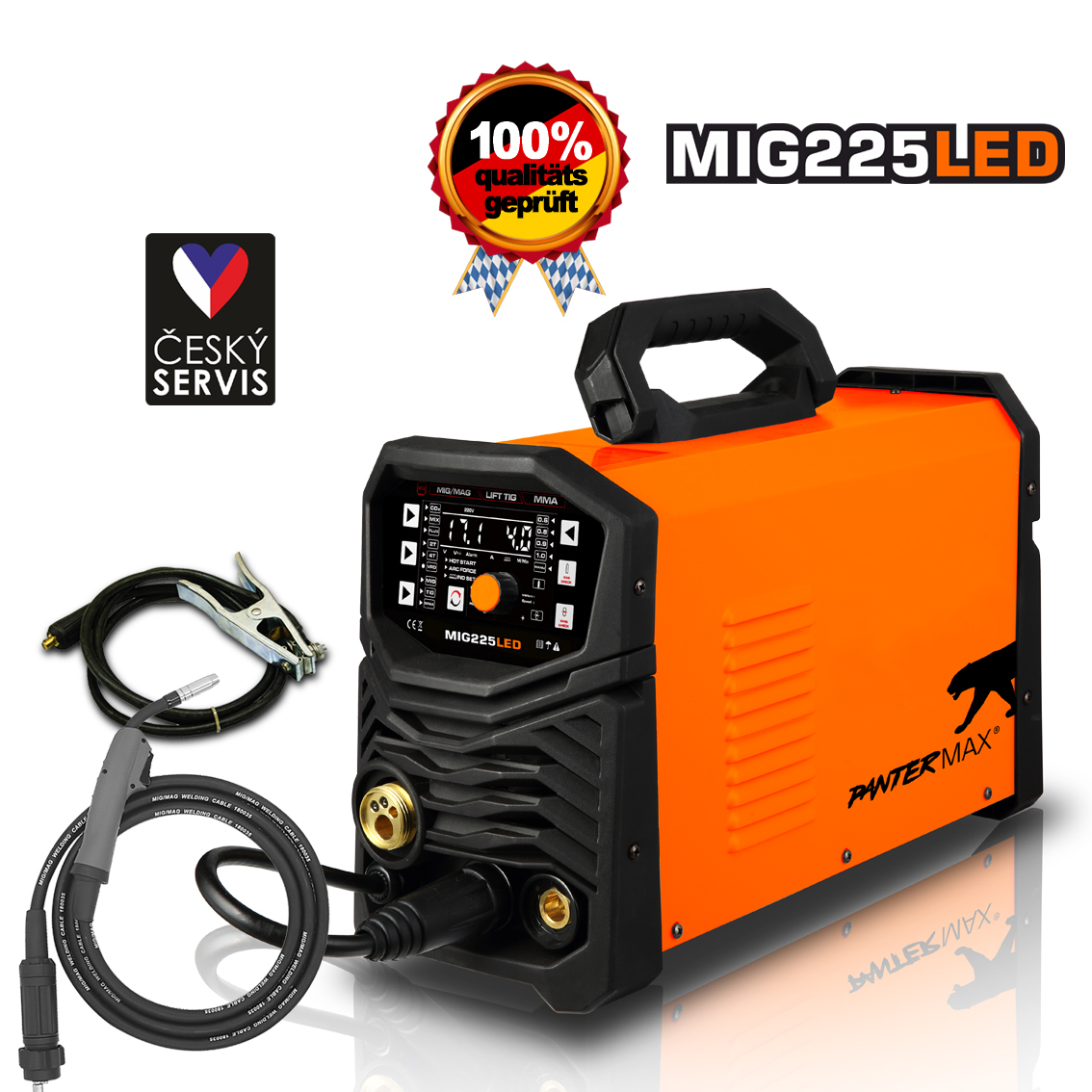 PANTERMAX MIG225LED invertorová zváračka MIG/TIG/MMA