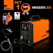 PANTERMAX MIG225LED invertorová zváračka MIG/TIG/MMA + káble 3m + kukla + horák Náhľad