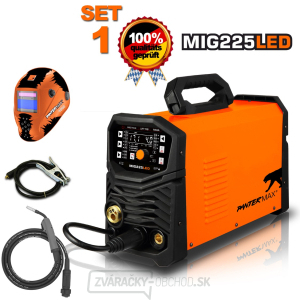 PANTERMAX MIG225LED invertorová zváračka MIG/TIG/MMA + káble 3m + kukla + horák PANTERMAX MIG225LED invertorová zváračka MIG/TIG/MMA + káble 3m + kukla + horák gallery main image