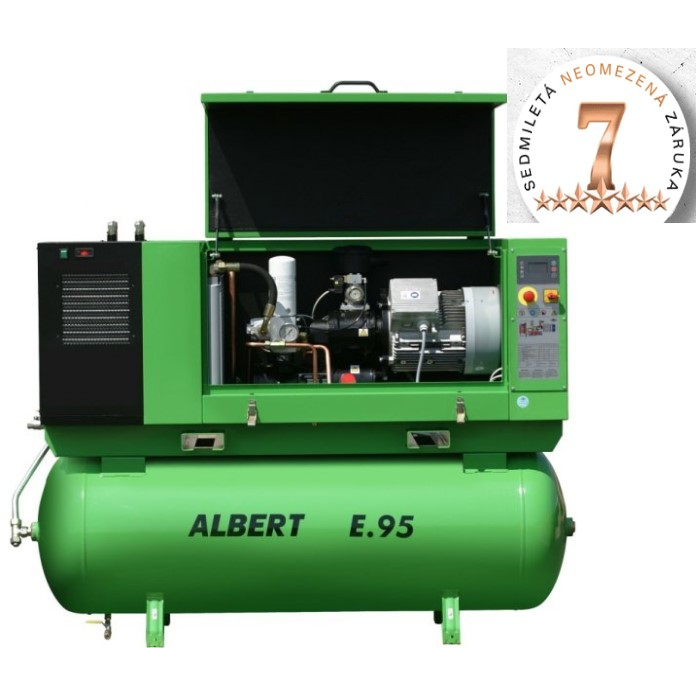 Skrutkový kompresor Atmos Albert E.95-10 Komfort + Vzdušník + Sušička