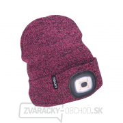 Čiapka s čelovkou 4x45lm, USB nabíjanie, fialová/čierna, univerzálna veľkosť Čiapka s čelovkou 4x45lm, USB nabíjanie, fialová/čierna, univerzálna veľkosť gallery main image
