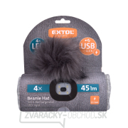 Čiapka s čelovkou 4x45lm, USB nabíjanie, svetlo šedá s brmbolcom, univerzálna veľkosť náhled