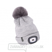 Čiapka s čelovkou 4x45lm, USB nabíjanie, svetlo šedá s brmbolcom, univerzálna veľkosť Čiapka s čelovkou 4x45lm, USB nabíjanie, svetlo šedá s brmbolcom, univerzálna veľkosť gallery main image