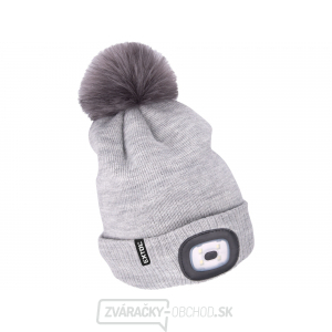 Čiapka s čelovkou 4x45lm, USB nabíjanie, svetlo šedá s brmbolcom, univerzálna veľkosť Čiapka s čelovkou 4x45lm, USB nabíjanie, svetlo šedá s brmbolcom, univerzálna veľkosť gallery main image