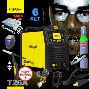 KOWAX GeniTig® 220AC/DC LCD+horák T26A 4m+kab. 3m+hadica+kukla+Ventil+Fľaša AR + Podvozok Náhľad