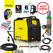 KOWAX GeniTig® 220AC/DC LCD+horák T26A 4m+kab. 3m+hadica+kukla+Ventil+ plná Fľaša AR + Podvozok Náhľad