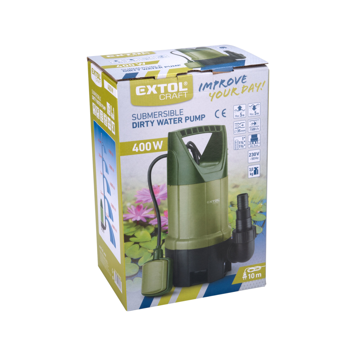 Ponorné čerpadlo Extol Premium 400W na znečistenú vodu, 7500l/h Náhľad