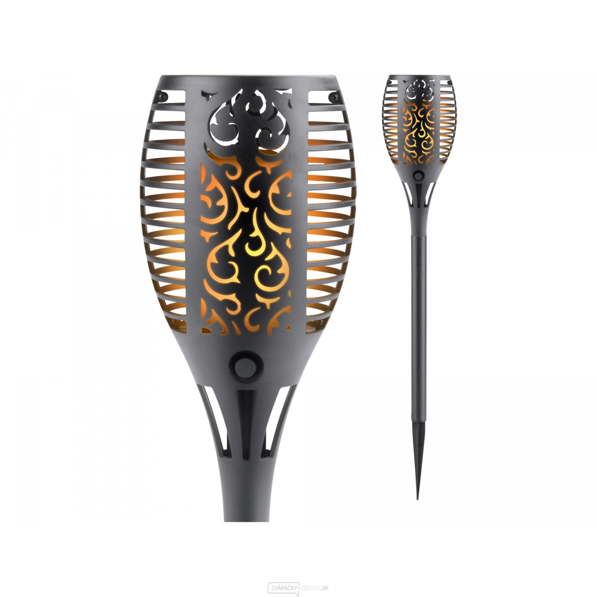 LED baterka s plameňom, 58 cm, solárne nabíjanie, 33 LED diód