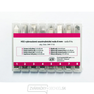 Sústružnícke nože z HSS s ostrím 8 mm - sada 8 kusov Sústružnícke nože z HSS s ostrím 8 mm - sada 8 kusov gallery main image
