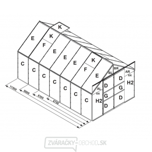 Náhradné zasklenie pre skleník VITAVIA URANUS 9900 PC 4 mm LG2541