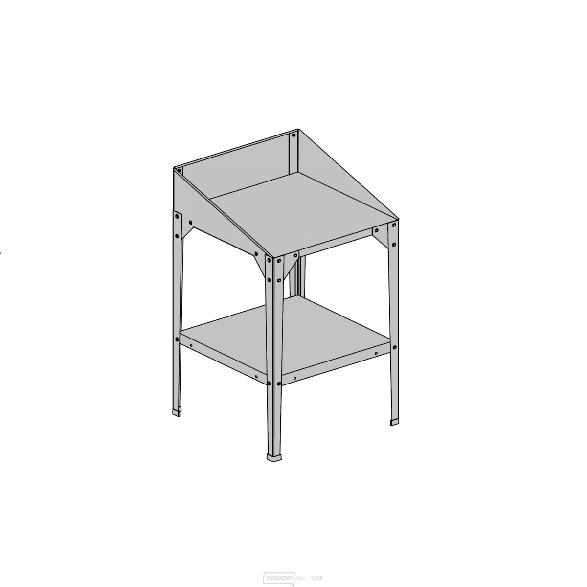 Oceľová polica LANITPLAST 60x60x41/81 cm dvojitá polica strieborná GSE3 LG2712