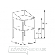 Oceľová polica LANITPLAST 60x60x41/81 cm dvojitá polica strieborná GSE3 LG2712 Náhľad