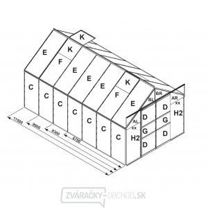 Náhradné zasklenie pre skleník VITAVIA URANUS 6700 PC 4 mm LG2537