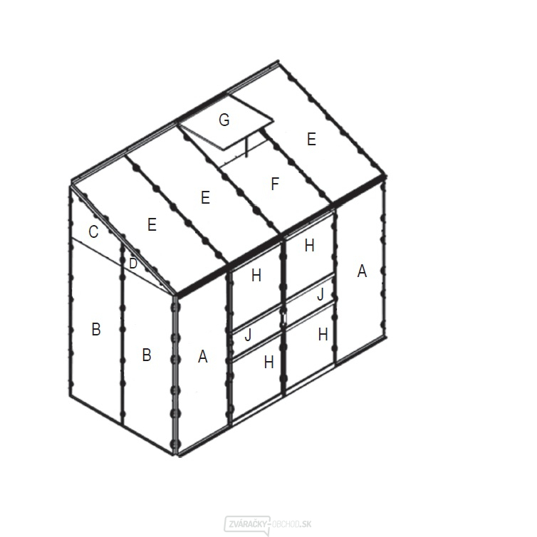 Náhradné zasklenie pre skleník VITAVIA IDA 3300 PC 4 mm LG3079