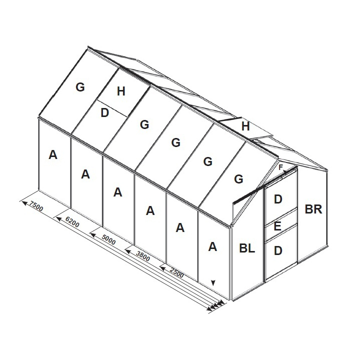 Náhradné zasklenie pre skleník VITAVIA VENUS 2500 PC 4 mm LG3058