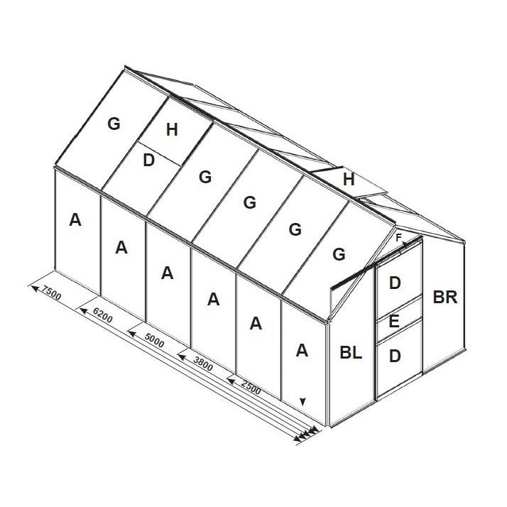 Náhradné zasklenie pre skleník VITAVIA VENUS 3800 PC 4 mm LG3060