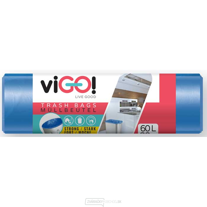 viGO! HDPE vložky do koša 60l/28 ks 58x67cm - modré