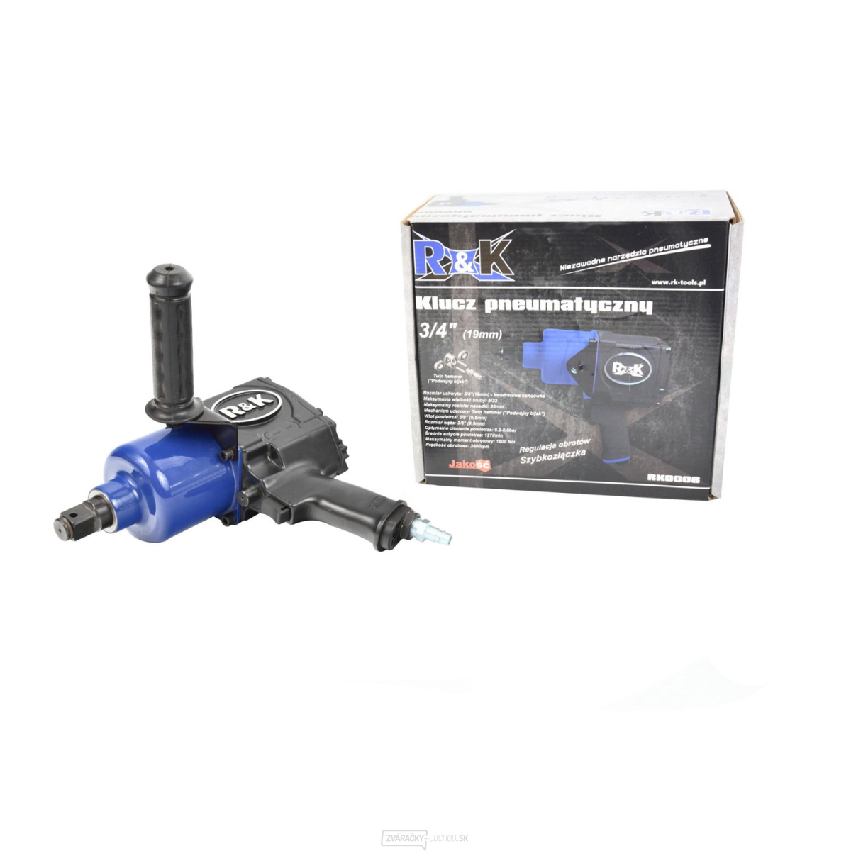 Pneumatický rázový uťahovač 3/4", 1500NM, 8 BAR GEKO