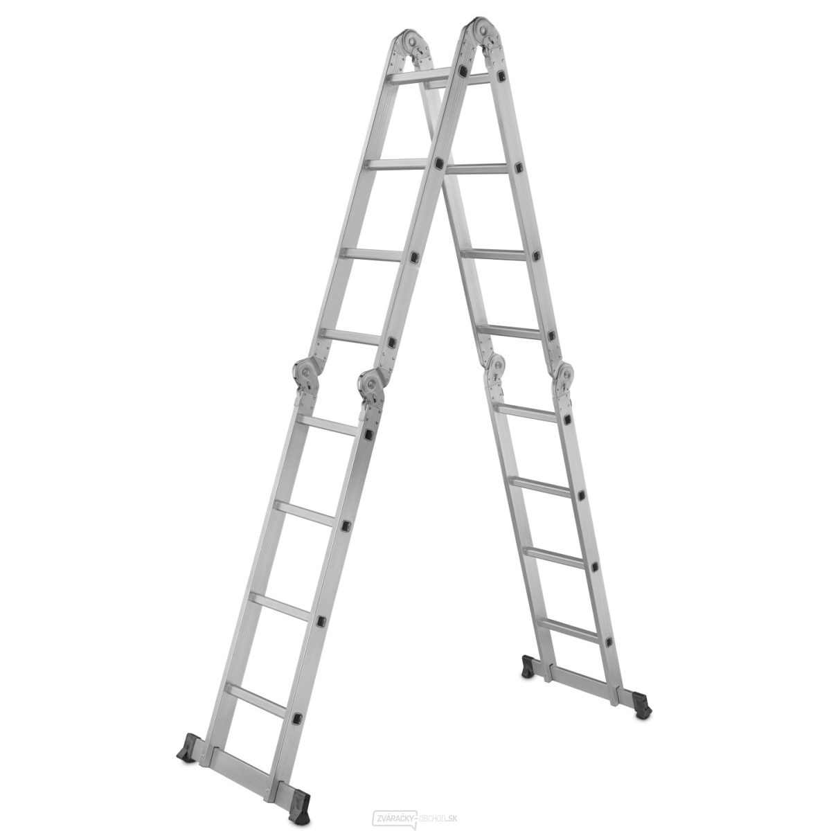 Viacúčelový kĺbový rebrík 4,7 m + 2 železné plošiny GEKO