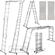 Viacúčelový kĺbový rebrík 4,7 m + 2 železné plošiny GEKO náhled