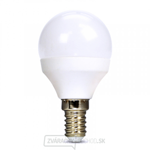 Solight LED žiarovka, miniglobe, 6W, E14, 3000K, 510lm, biele prevedenie gallery main image