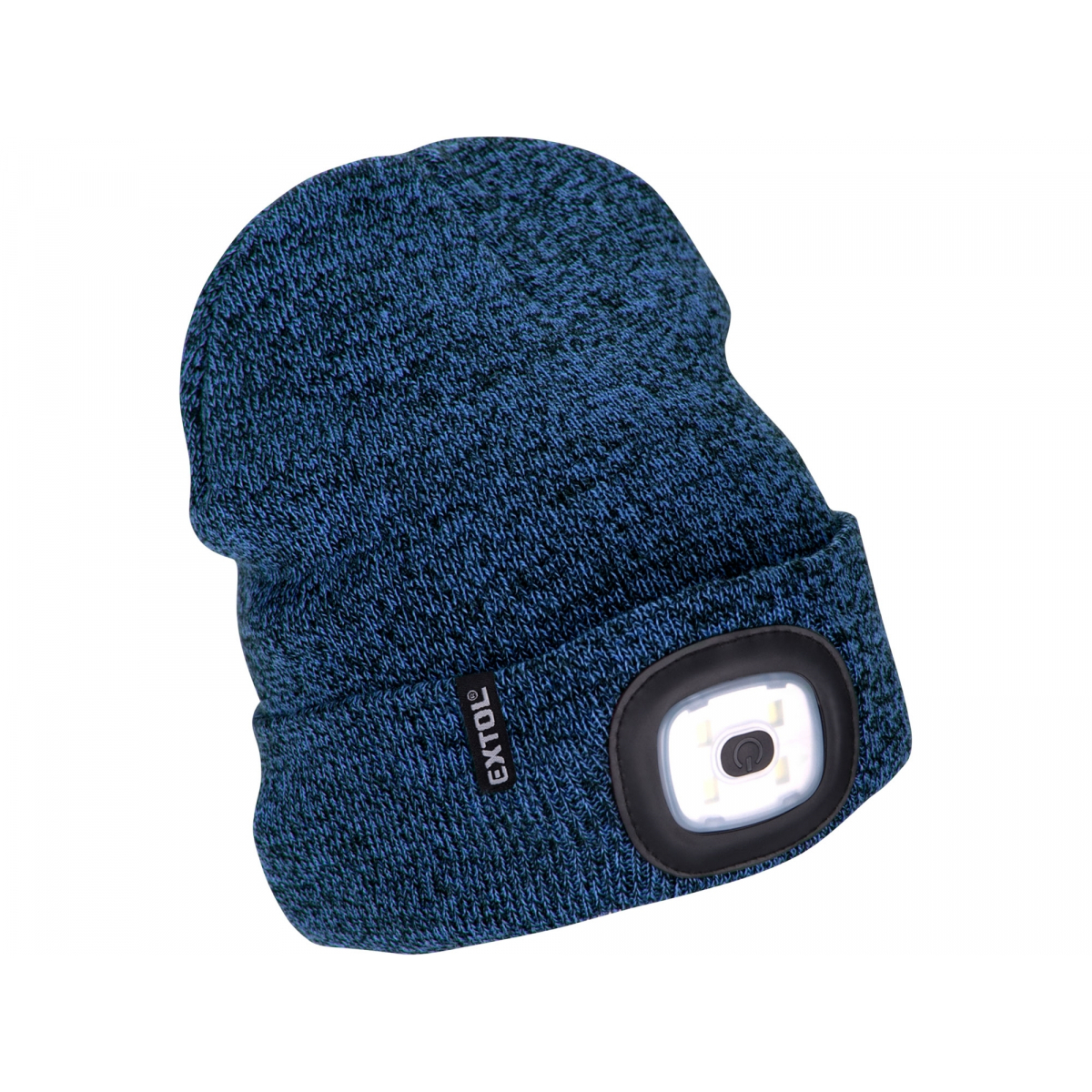 čiapka s čelovkou 4x45lm, USB nabíjanie, modrá/čierna, univerzálna veľkosť