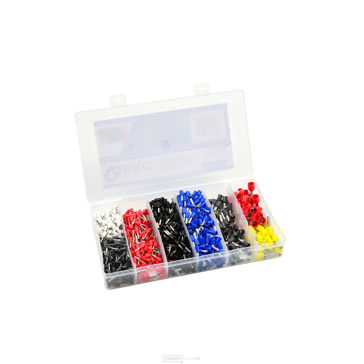 Sada izolovaných káblových dutiniek GEKO, 1200ks Sada izolovaných káblových dutiniek GEKO, 1200ks gallery main image