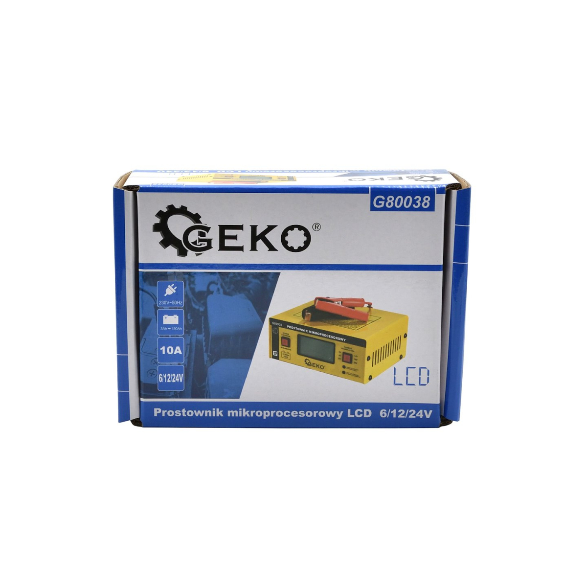 Mikroprocesorová nabíjačka autobatérií LCD 6/12/24V GEKO Náhľad