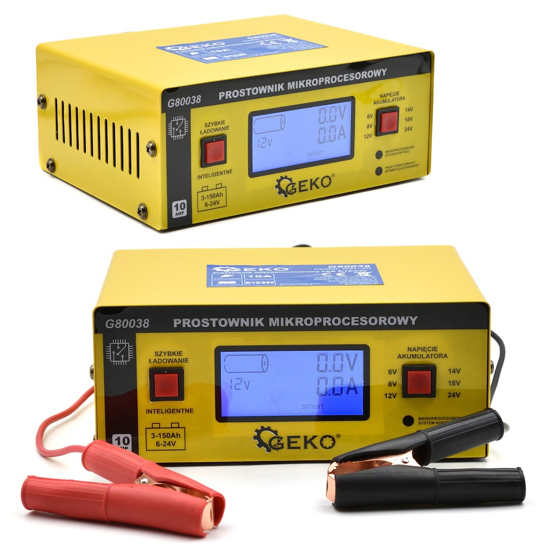 Mikroprocesorová nabíjačka autobatérií LCD 6/12/24V GEKO Náhľad
