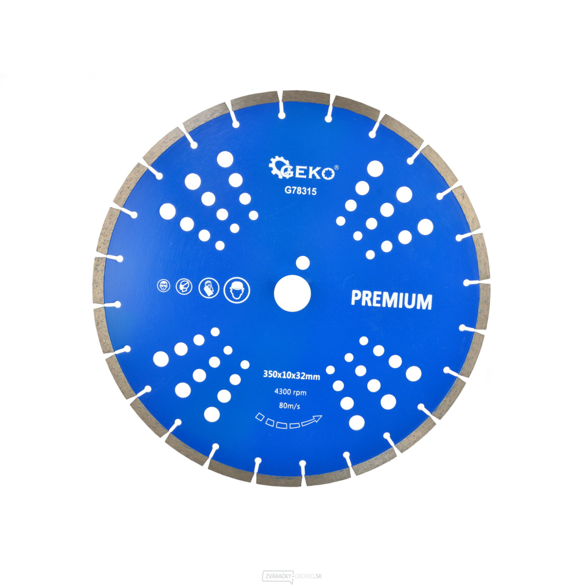 Kotúč diamantový rezný segmentový GEKO, 350x10x32mm