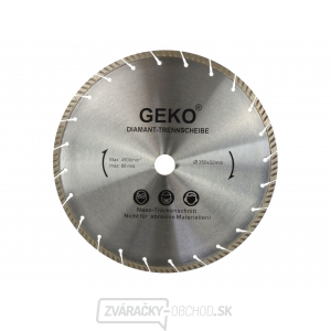 Kotúč diamantový rezný turbo-segmentový GEKO, 350x10x32mm