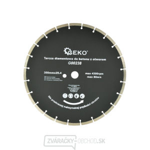 Kotúč diamantový rezný segmentový GEKO, 350x8x25, 4mm Kotúč diamantový rezný segmentový GEKO, 350x8x25, 4mm gallery main image