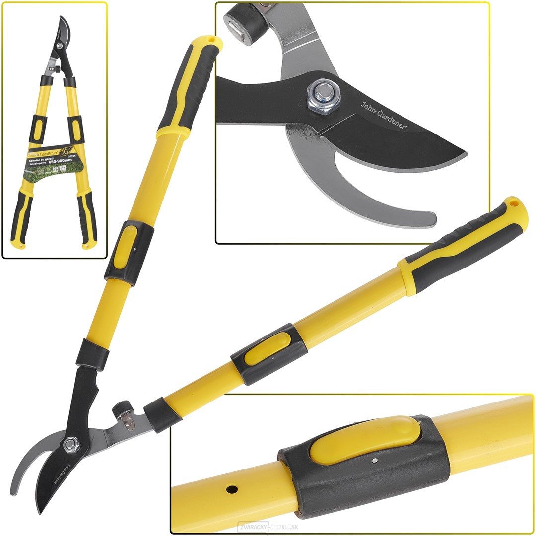 Nožnice na vetvy teleskopické pákové GEKO, 655-900 mm