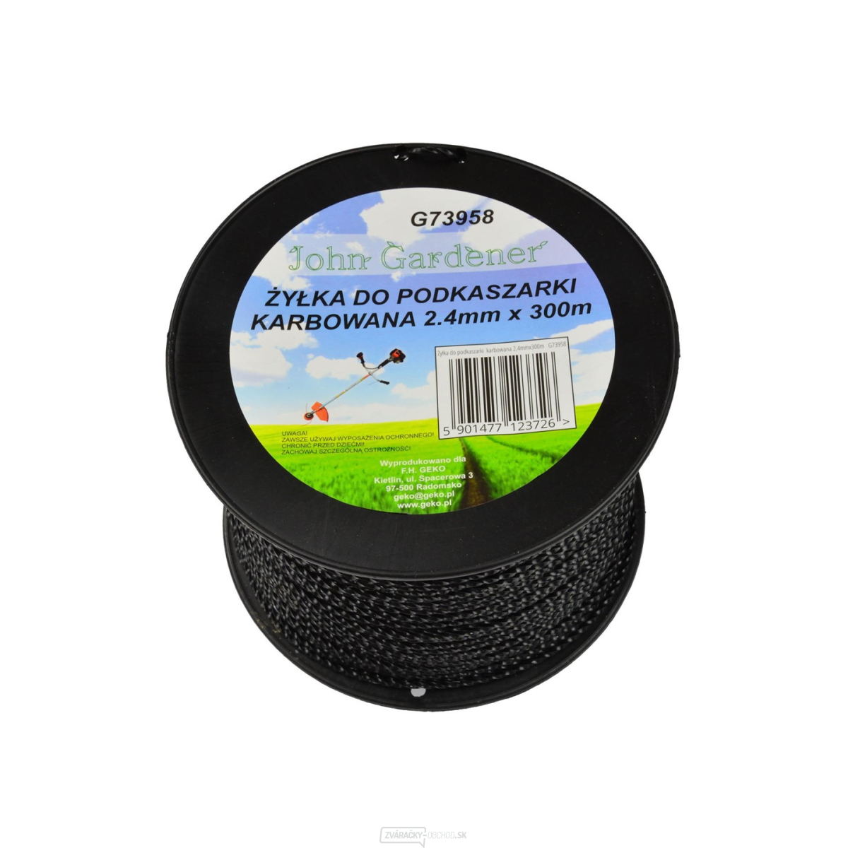 Struna do kosačky GEKO, 2,4mmx300m, zvlnený profil