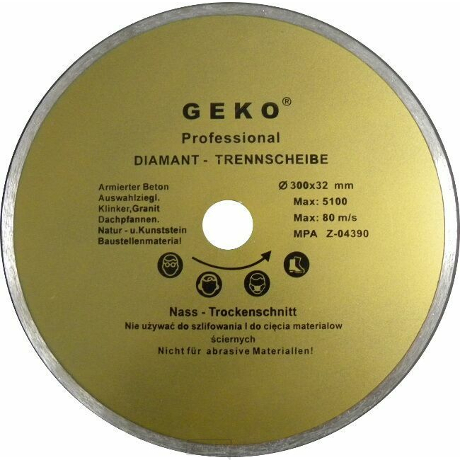 Kotúč diamantový rezný celoobvodový, 300x8x32mm GEKO