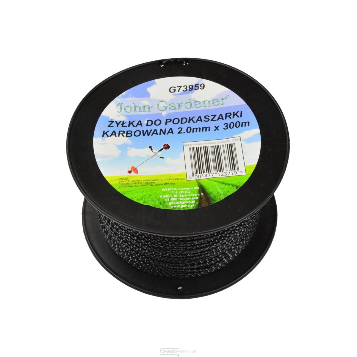 Struna do kosačky GEKO, 2,0mm x 300m, zvlnený profil