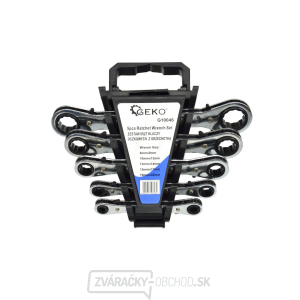 Kľúče račňové očkové GEKO, sada 5ks, 6-22mm, plast. držiak Kľúče račňové očkové GEKO, sada 5ks, 6-22mm, plast. držiak gallery main image