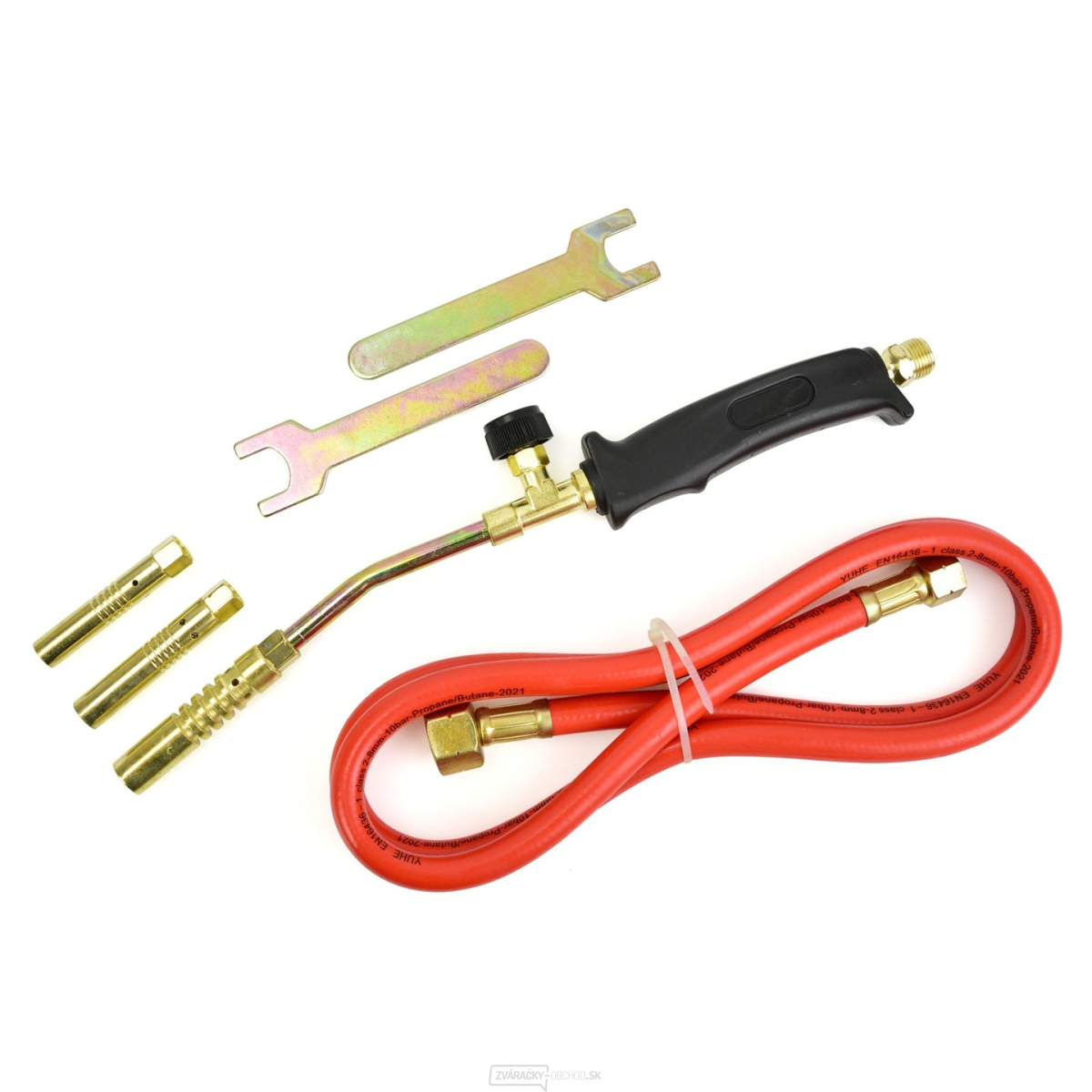 Plynový horák GEKO, 3 koncovky 13,15,17mm, hadica 1,5m