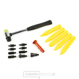 Sada nástrojov na odstránenie zárezov GEKO (klampiarske kladivo, nástavce, poklepávacie tyčky) Sada nástrojov na odstránenie zárezov GEKO (klampiarske kladivo, nástavce, poklepávacie tyčky) gallery main image