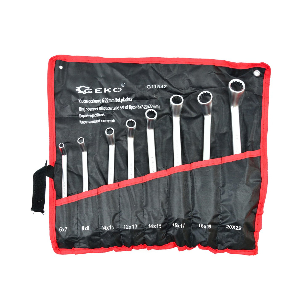 E-shop Očkové kľúče GEKO, sada 8ks, 6-22mm G11542