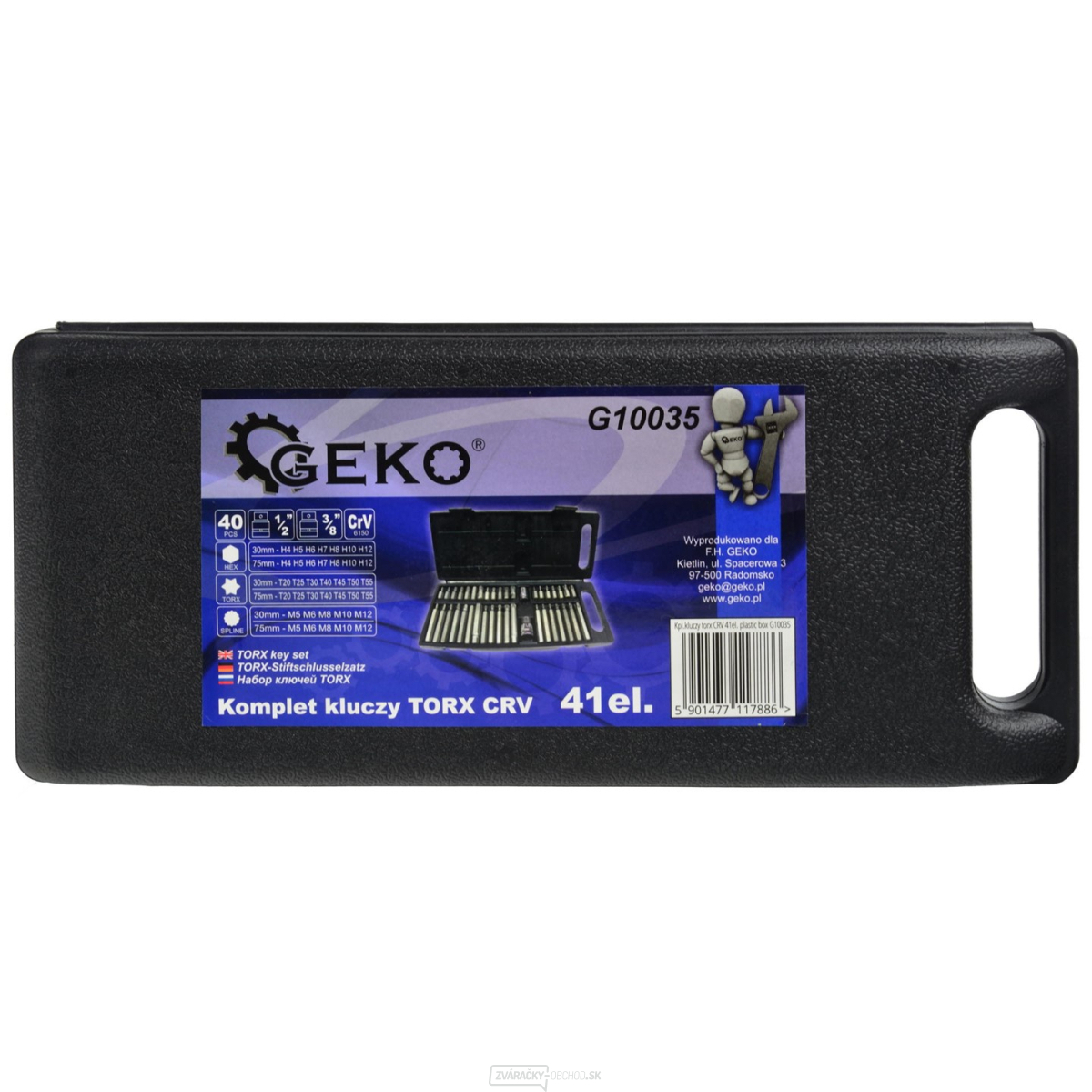Súprava bitov torx 41 dielna GEKO, CrV oceľ, plastový box