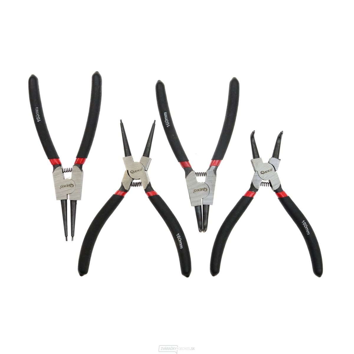 Kliešte seeger sada 4ks GEKO, priame a zahnuté, 160mm