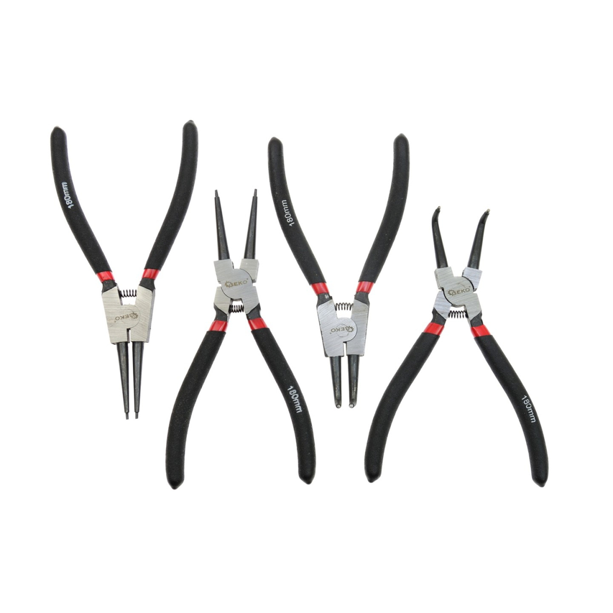 Kliešte seeger sada 4ks GEKO, priame a zahnuté, 180mm