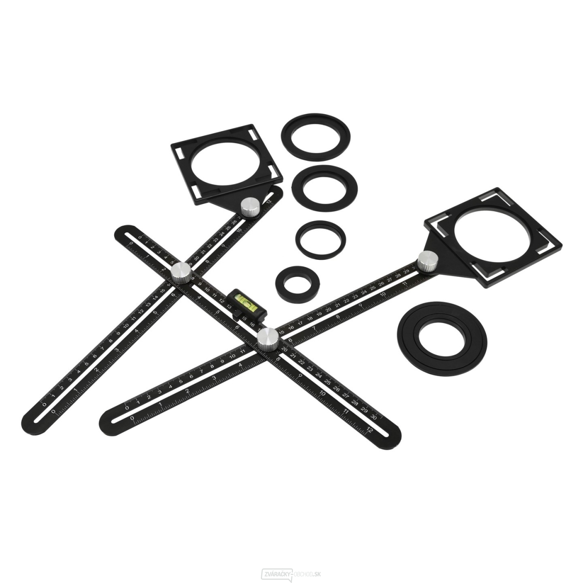 Viacúčelové dvoj-dielne skladacie pravítko GEKO