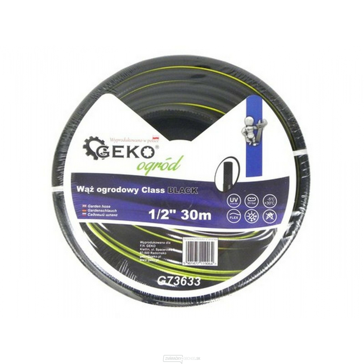 Hadica záhradná čierna 1/2", 30 m GEKO