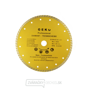 Kotúč diamantový rezný GEKO, TURBO, 230x8x22mm  Kotúč diamantový rezný GEKO, TURBO, 230x8x22mm  gallery main image