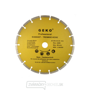 Kotúč diamantový rezný segmentový GEKO, 230x8x22mm  Kotúč diamantový rezný segmentový GEKO, 230x8x22mm  gallery main image