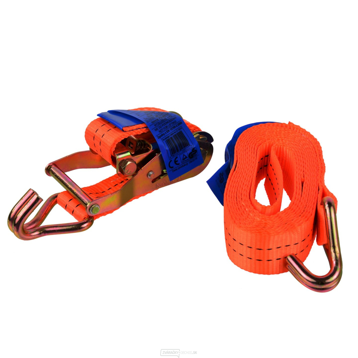 Popruh upínací s ERGO račňou a hákom GEKO, 4m/2T/40mm 